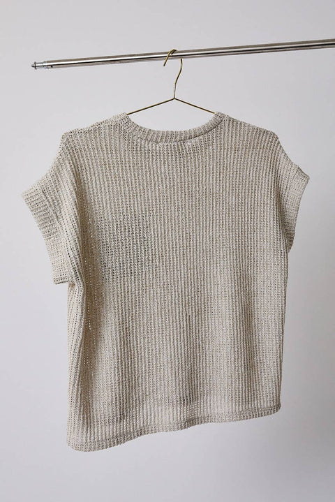 Knit Crew Neck Short Sleeve Sweater