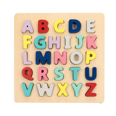 Leo & Friends-Leo & Friends Wooden Chunky Alphabet Puzzle for Toddlers-Pink Dot Styles