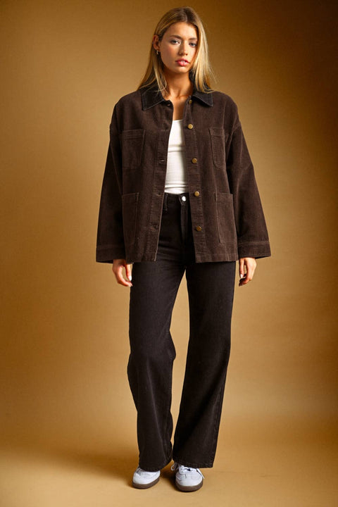 Corduroy Barn Jacket: Brown