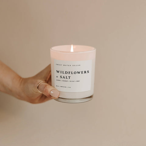 Sweet Water Decor-Wildflowers and Salt 11 oz Soy Candle - Home Decor & Gifts-Pink Dot Styles