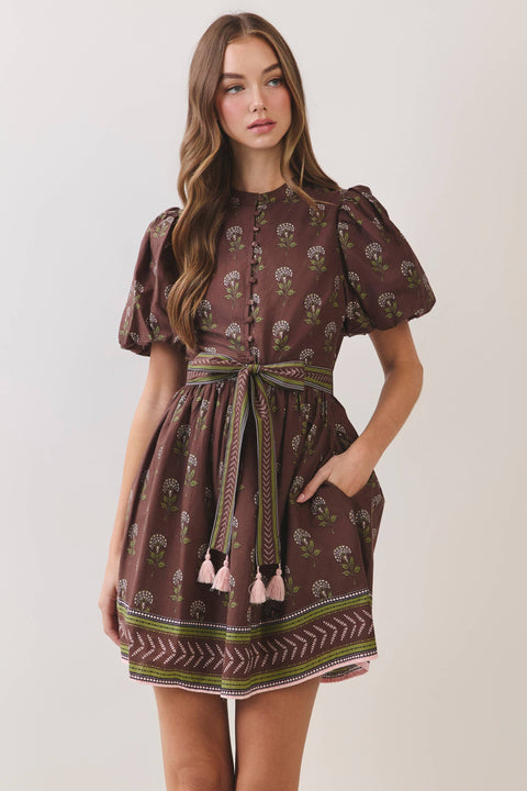 Chocolate Brown Belted Dress
