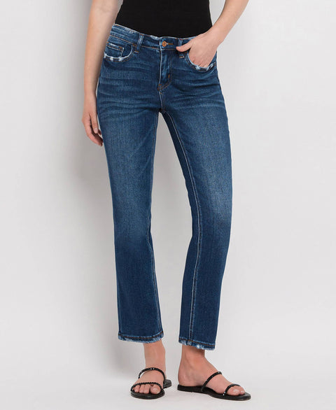 FLYING MONKEY-Straight Ankle Slim Jeans-Pink Dot Styles