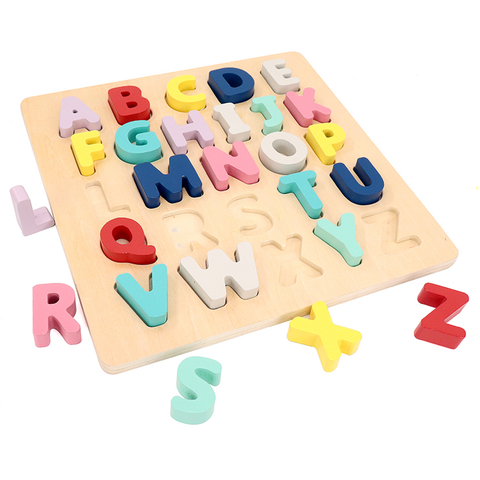 Leo & Friends-Leo & Friends Wooden Chunky Alphabet Puzzle for Toddlers-Pink Dot Styles
