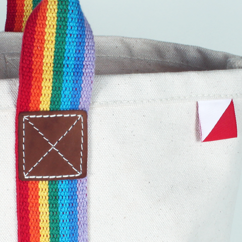 Society Canvas Leather Tote Bag: Rainbow