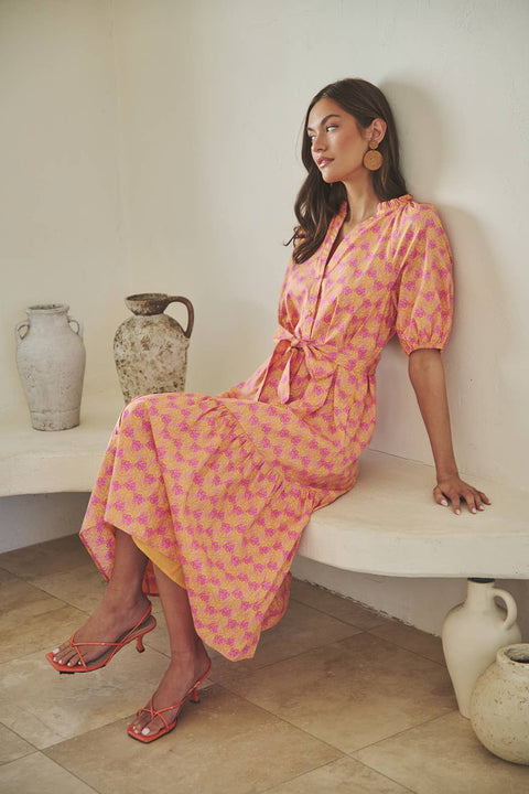 Floral Wynette Tiered Midi Dress