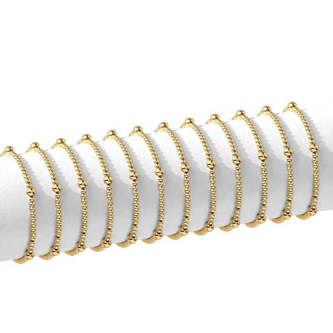 3mm Bead With 5mm Accent Stretch Bracelets