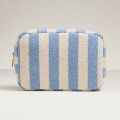Wona Trading, Inc.-Striped Pattern Cosmetic Pouch Bag-Pink Dot Styles