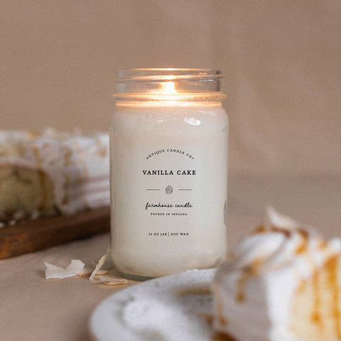 Vanilla Cake - Soy Wax Candle: 1 mason jar (16oz)