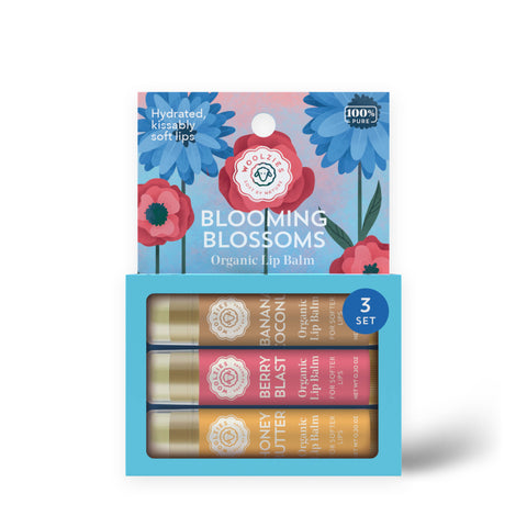 Woolzies-Blooming Blossoms Lip Balm Set Of 3-Pink Dot Styles