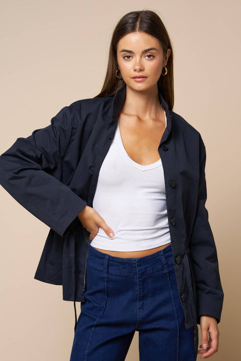 Navy Drawstring Jacket