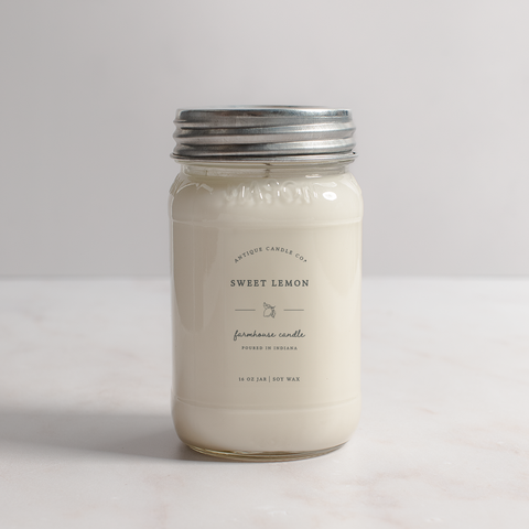 Sweet Lemon - Soy Wax Candle: 1 mason jar (16oz)