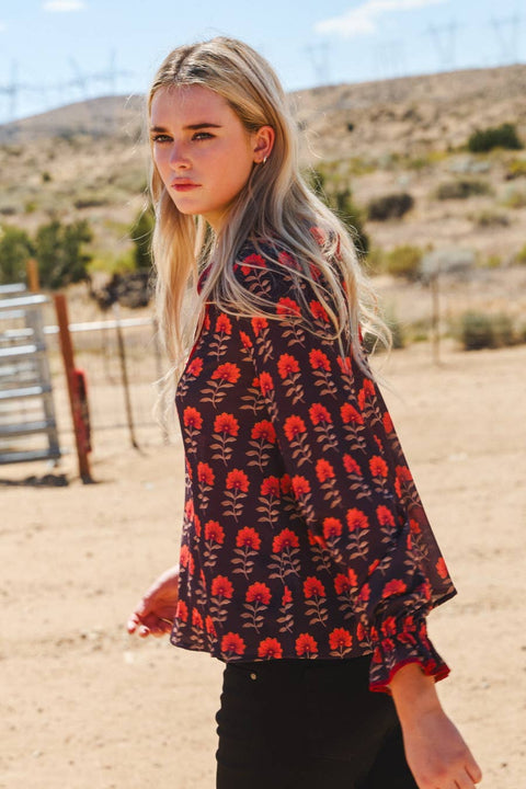 Floral Peter Pan Collar Blouse