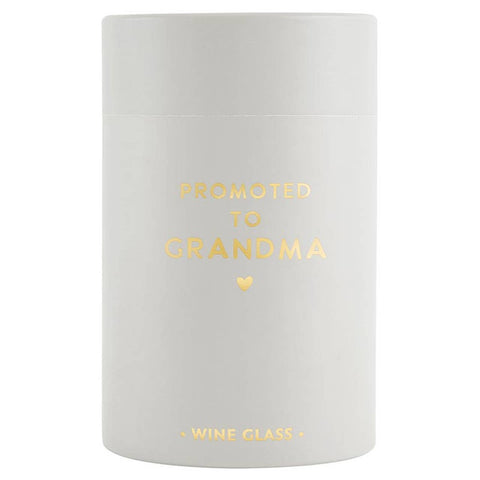 Stephan Baby by Creative Brands-Wine Glass - Promoted To Grandma: Hand Wash Only / Glass / 4.5" H, 17 oz-Pink Dot Styles