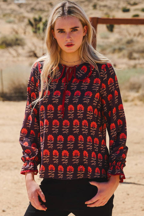 Floral Peter Pan Collar Blouse