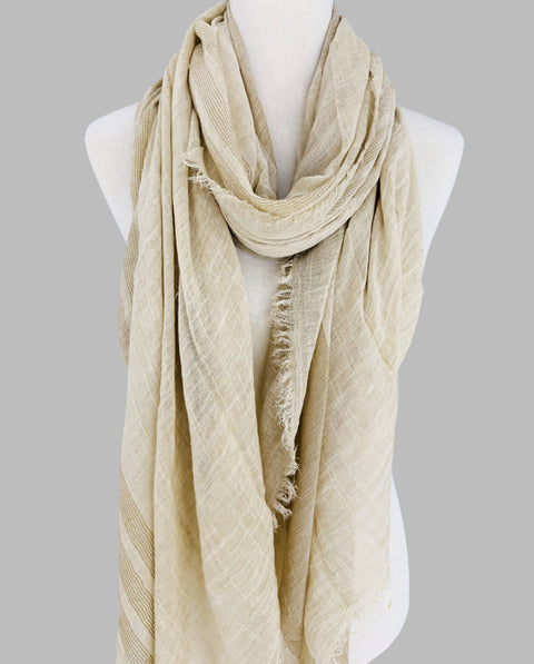 JC Sunny Fashion-JC021038 Textured Gauze Scarf Shawl – Soft Washed Colorblock Wrap with Subtle Distressed Dye & Raw Fringe Edges: Green-Pink Dot Styles