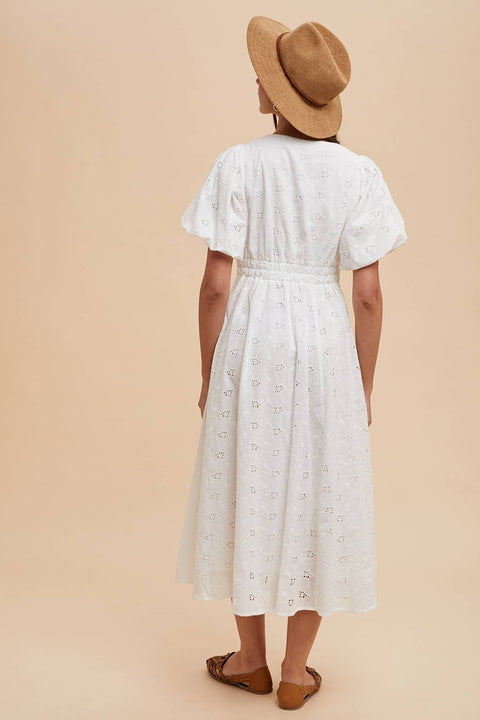 White Cotton Eyelet Dress