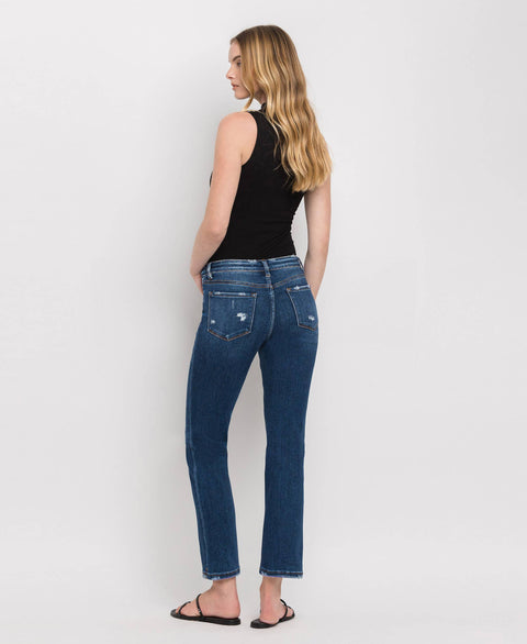 FLYING MONKEY-Straight Ankle Slim Jeans-Pink Dot Styles