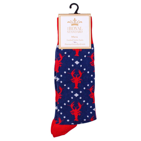 Men's Crawdad Craze Socks   Navy/Red   One Size