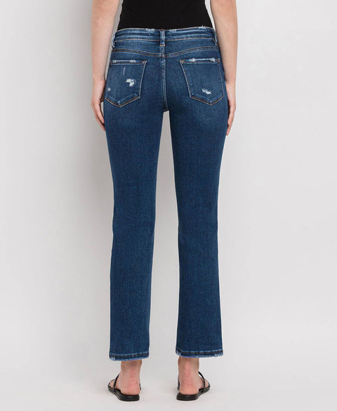 FLYING MONKEY-Straight Ankle Slim Jeans-Pink Dot Styles