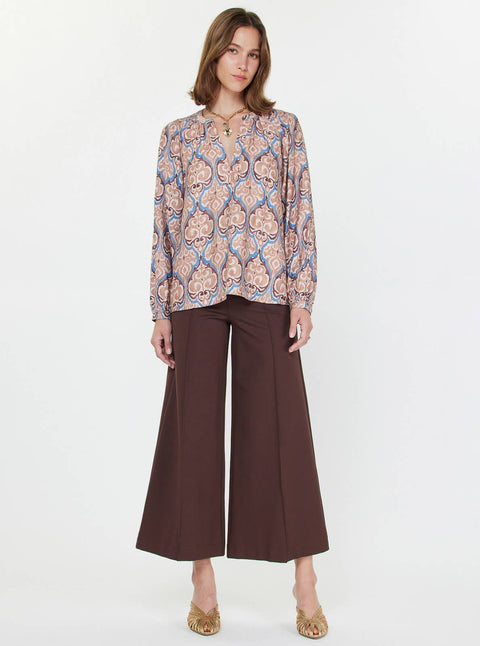 Boho Mauve Brown Blouse
