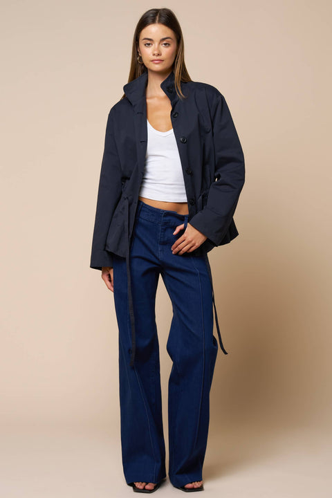 Navy Drawstring Jacket