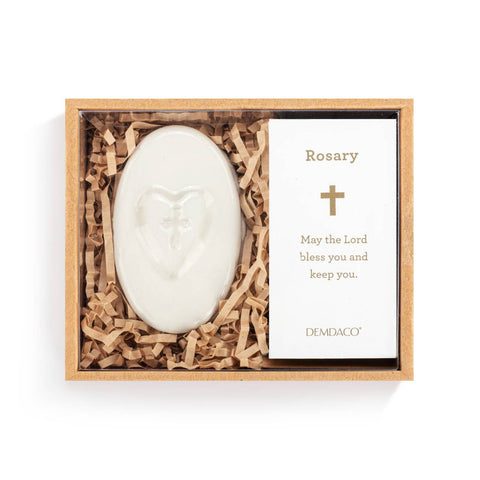 Trinket Box & Rosary - Heart and Cross