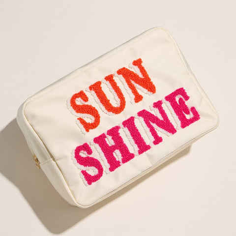 SUN SHINE Patch Embroidered Pouch