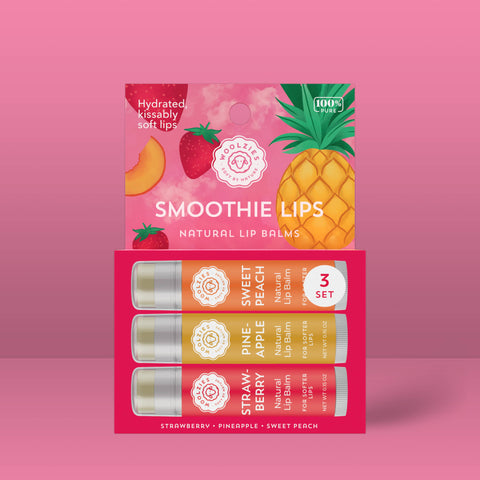 Smoothie Lips Natural NON TINTED Lip Balm Set Of 3