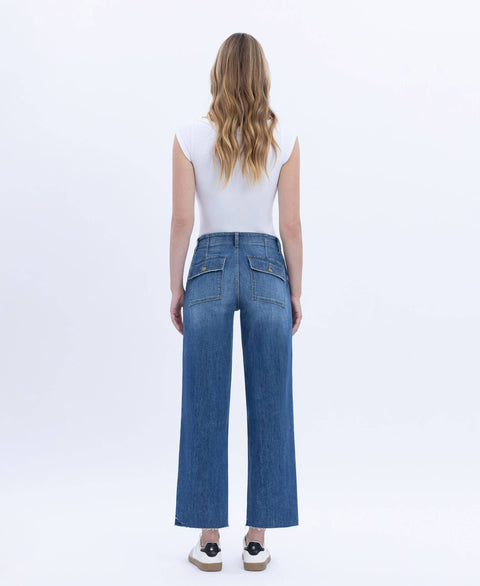 High Rise Utility Straight Jeans