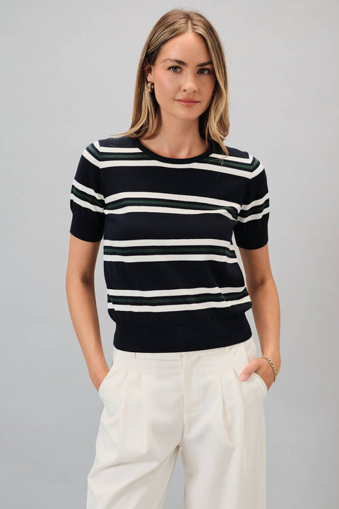 Navy Multi Stripe Sweater Top