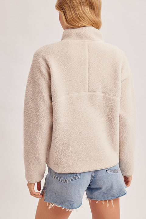 Sherpa Fleece Half Zip Pullover-Ercu