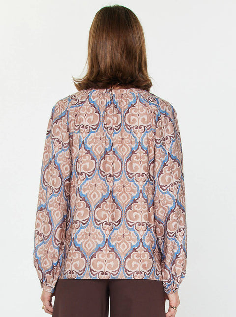 Boho Mauve Brown Blouse