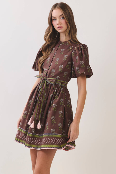 Chocolate Brown Belted Dress