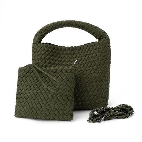 Shelly Army| Woven Bucket Bag