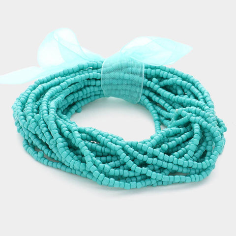 25PCS - Seed Beaded Stretch Bracelets
: Yellow