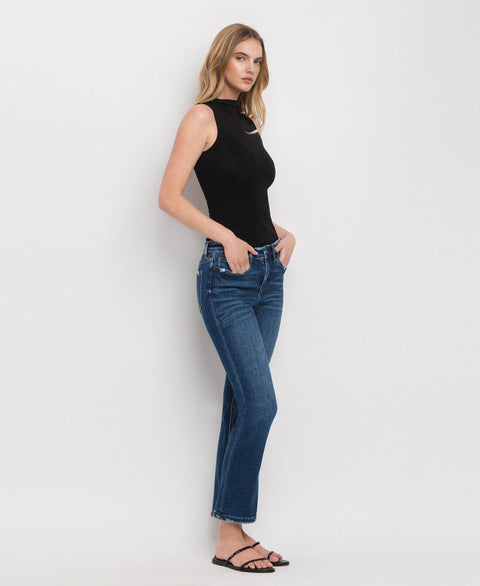FLYING MONKEY-Straight Ankle Slim Jeans-Pink Dot Styles
