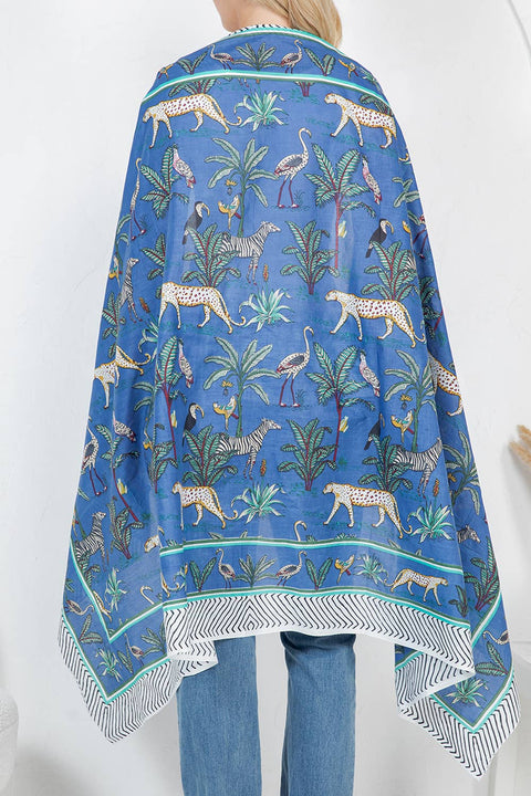 Blue Animal Print Scarf