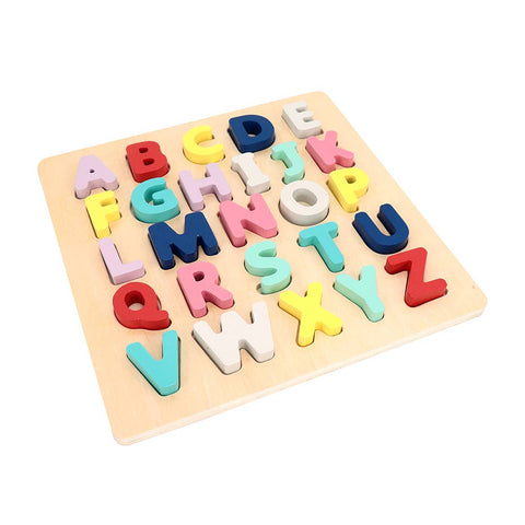 Leo & Friends-Leo & Friends Wooden Chunky Alphabet Puzzle for Toddlers-Pink Dot Styles