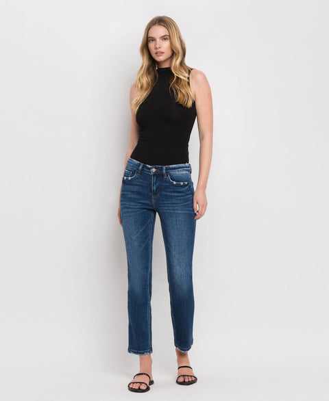FLYING MONKEY-Straight Ankle Slim Jeans-Pink Dot Styles