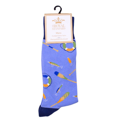 Men's Lake It Or Leave It Socks   Blue/Multi   One Size