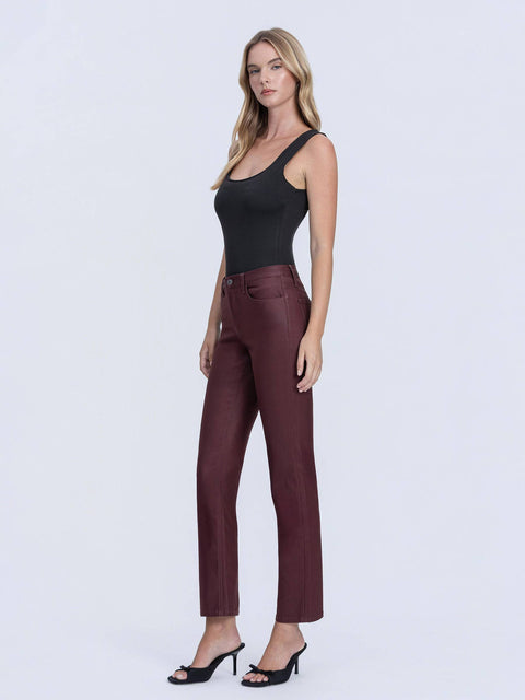 Wine Color Slim Straight Jeans
