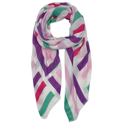 Fashion City-Abstract Geometric Print Scarf: NVY / ONE SIZE-Pink Dot Styles