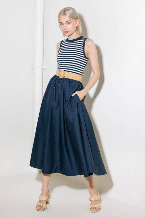 Mix Media Midi Dress