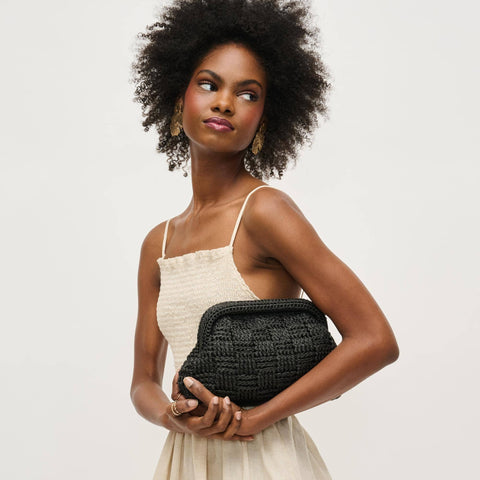 Urban Expressions-Annie Woven Clutch-Pink Dot Styles