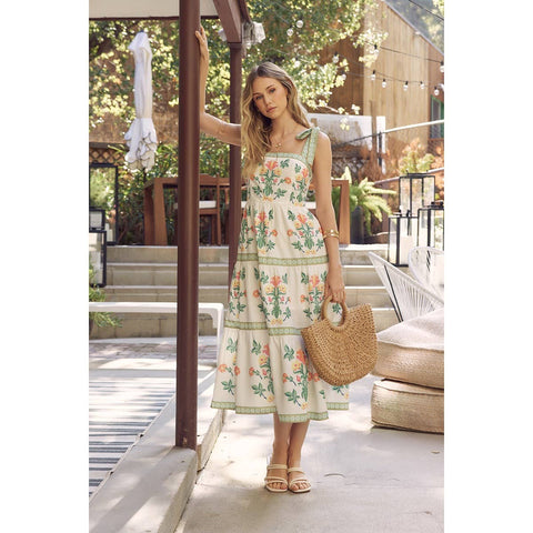 in february-Mia Floral Midi Dress-Pink Dot Styles