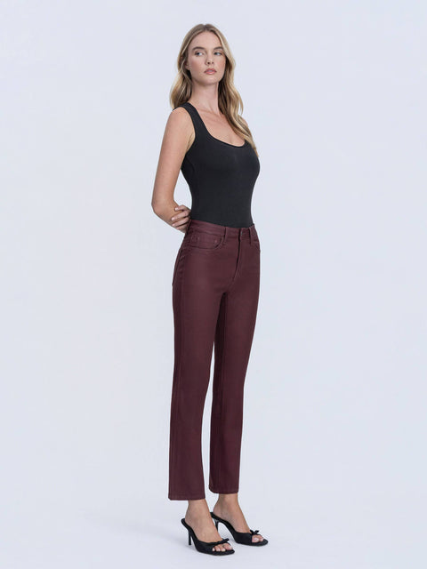 Wine Color Slim Straight Jeans