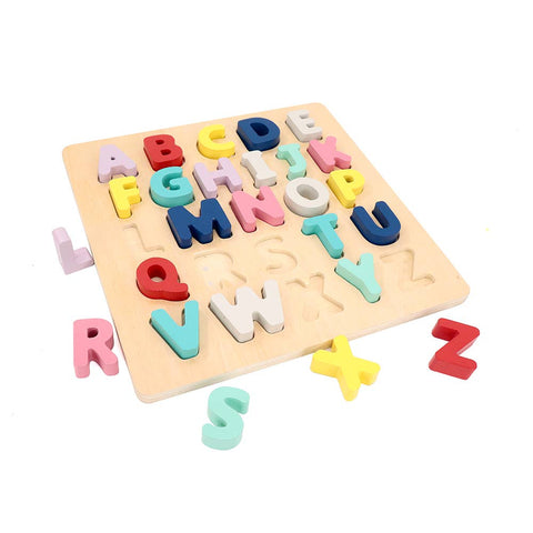Leo & Friends-Leo & Friends Wooden Chunky Alphabet Puzzle for Toddlers-Pink Dot Styles