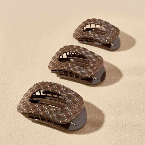 TELETIES-Flat Round Hair Clip | Medium-Pink Dot Styles