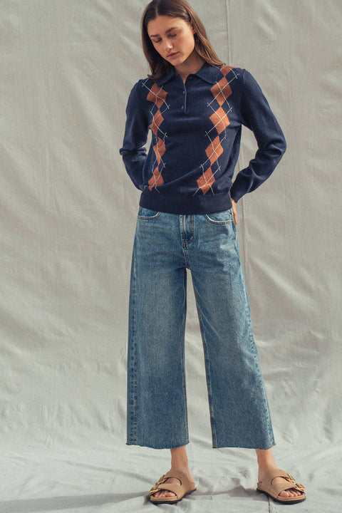 Relaxed Wide Leg Denim Jeans