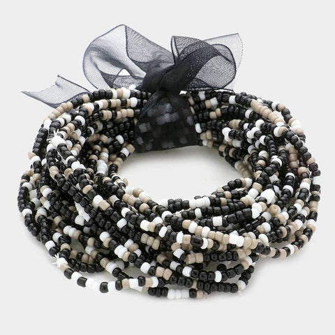 25PCS - Seed Beaded Stretch Bracelets
: Yellow